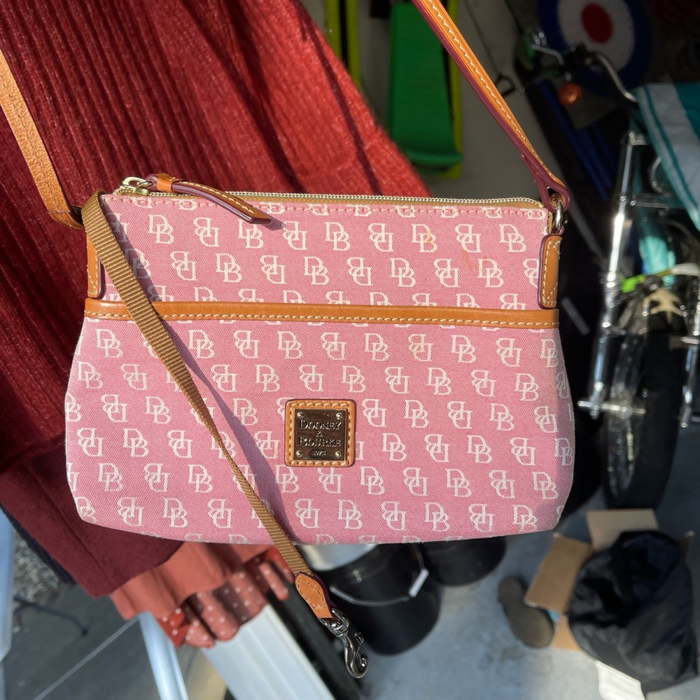 Dooney & Bourke Pink and Tan Crossbody Bag